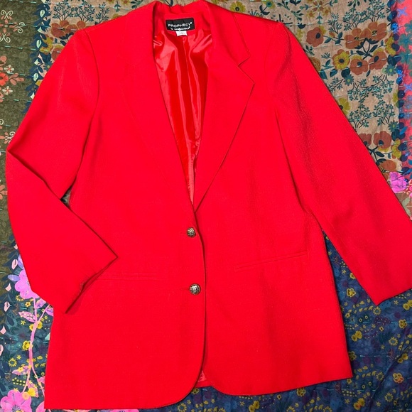 Vintage Prophecy by sag harbor Red Blazer with buttons - Picture 1 of 5